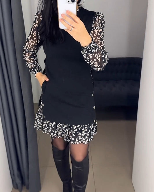 PatchGlam | Stylish patchwork dress with print